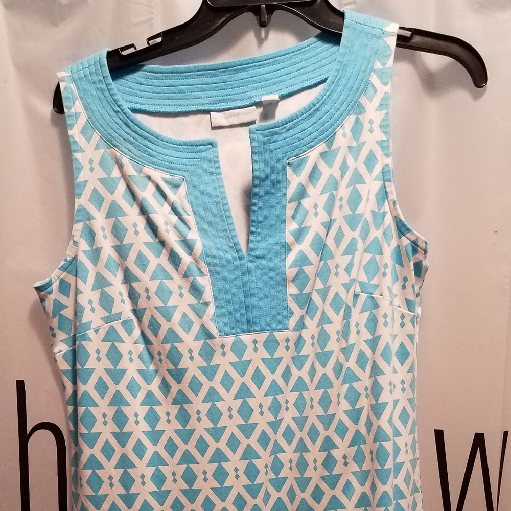 Comfortable Blue and White Dress